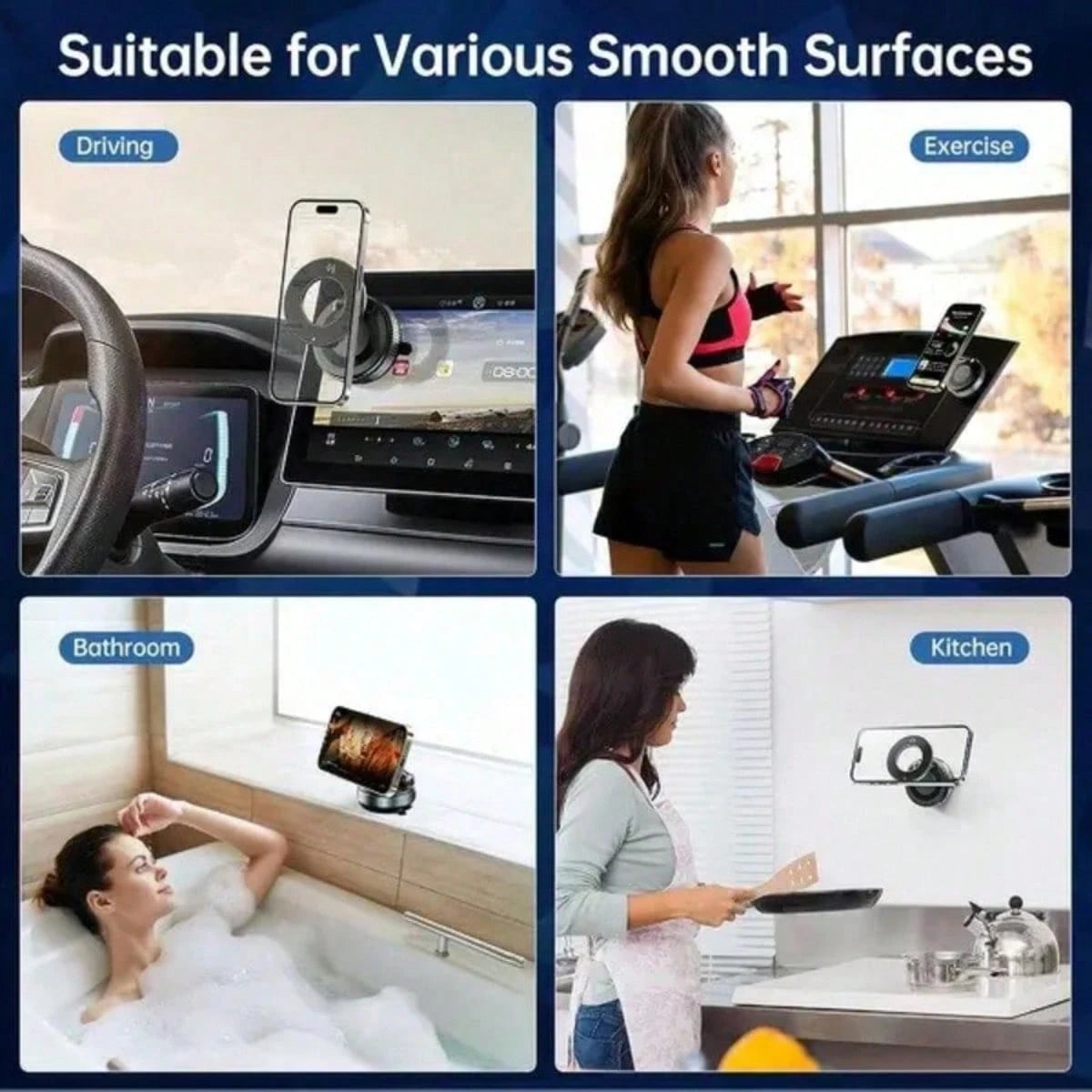 Upgraded Magnetic Car Phone Holder Unpowered Version 360° Rotatable Foldable Adjustable Vacuum Adsorption Mount No Noise For IPhone & Android