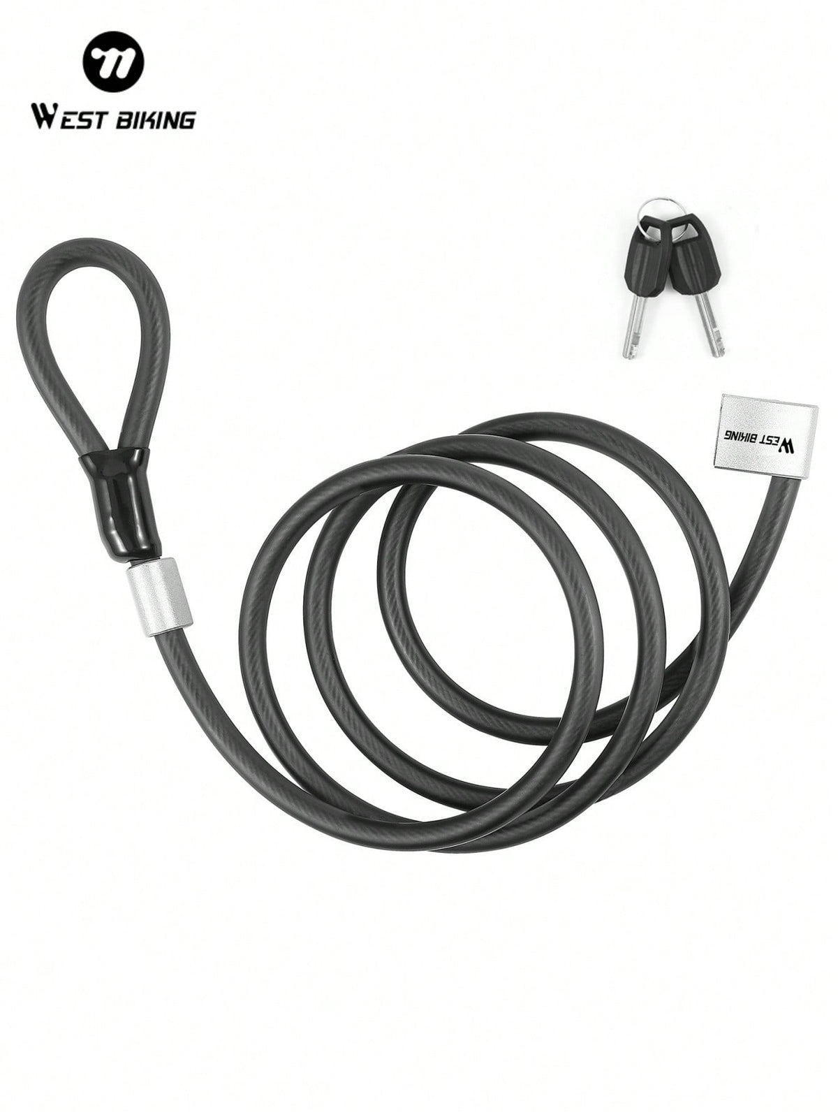 WEST BIKING Bike Cable Steel Lock MTB Road Outdoor Bicycle Security Anti-Theft Cable Lock With 2 Keys Motorcycle Scooter Lock Bicycle Accessories