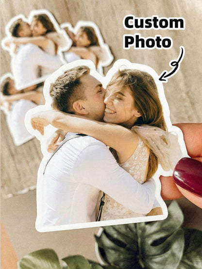 1-100pcs Customized Portrait Photo Stickers, Graduation Commemorative Photo Stickers, Waterproof PVC Stickers, DIY Gifts For Parents Children Colleagues Sisters Newlyweds, Ideal For Graduation Wedding