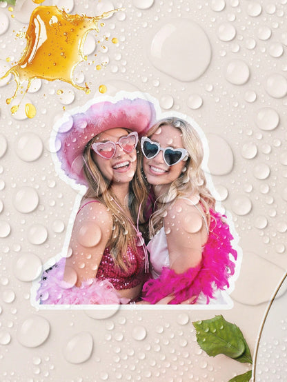 1-100pcs Customized Portrait Photo Stickers, Graduation Commemorative Photo Stickers, Waterproof PVC Stickers, DIY Gifts For Parents Children Colleagues Sisters Newlyweds, Ideal For Graduation Wedding