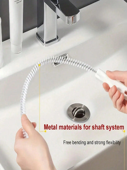 1/2/3/4/5pcs Drain Cleaning Tool Set, Includes Flexible Drain Snake And Brush, Effectively Removes Hair Clog From Sink, Shower, And Bathtub, Collects Hair And Cleans Kitchen And Bathroom Pipes