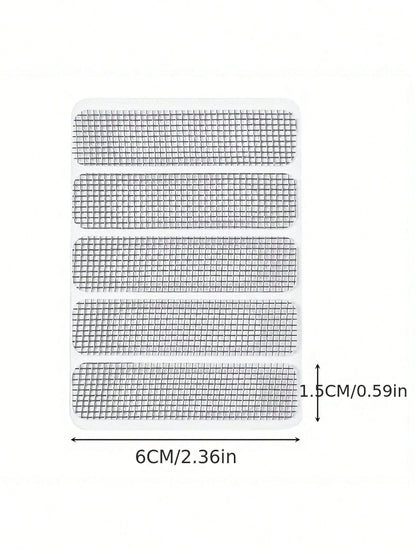 1/2/3/4/5pcs Self-Adhesive Stainless Steel Insect Screen & Drainage Outlet Filter Sticker For Doors & Windows