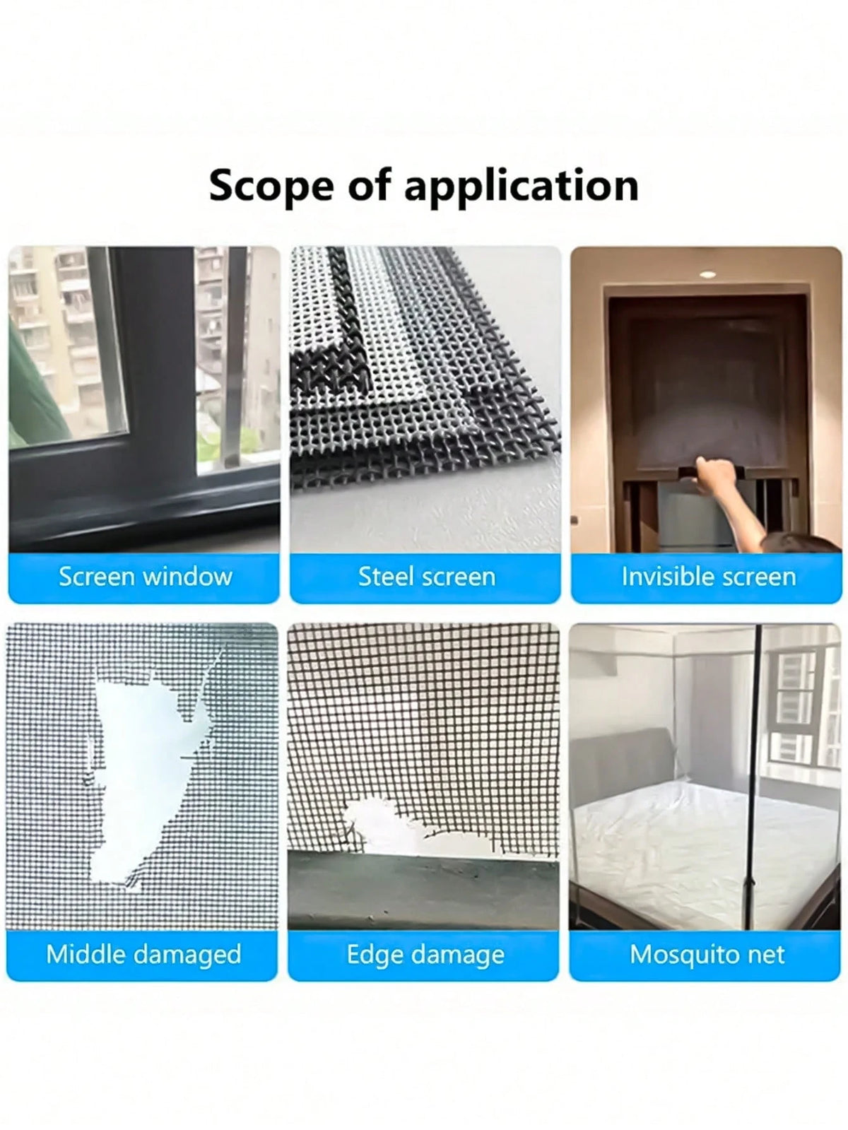 1/2/3/4/5pcs Self-Adhesive Stainless Steel Insect Screen & Drainage Outlet Filter Sticker For Doors & Windows