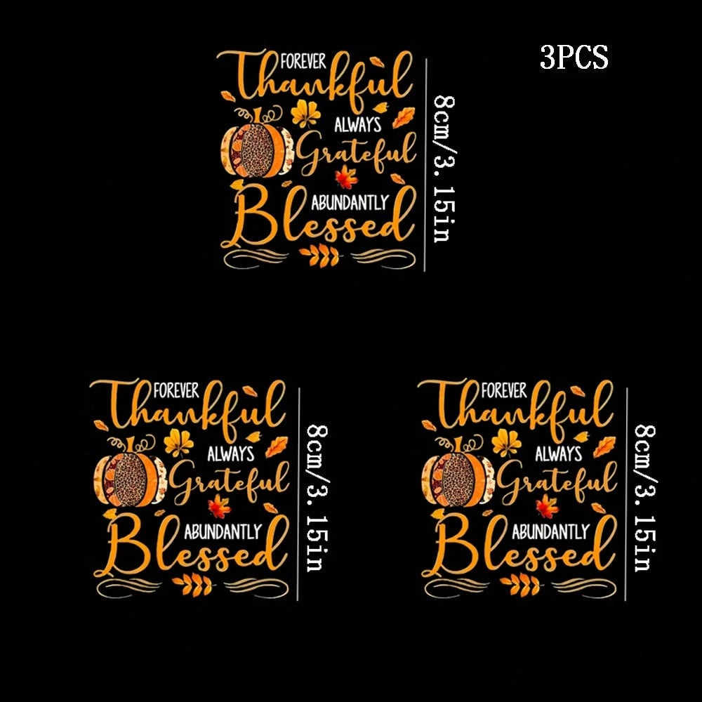 1/2/3pcs Thanksgiving Theme Iron-On Patches- Durable, Washable, Reusable Heat Transfer Stickers, Easy To Decorate- Perfect For T-Shirts, Sweatshirts, Jeans, Hats, Bags, Pillows, Etc.