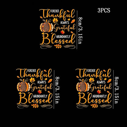 1/2/3pcs Thanksgiving Theme Iron-On Patches- Durable, Washable, Reusable Heat Transfer Stickers, Easy To Decorate- Perfect For T-Shirts, Sweatshirts, Jeans, Hats, Bags, Pillows, Etc.