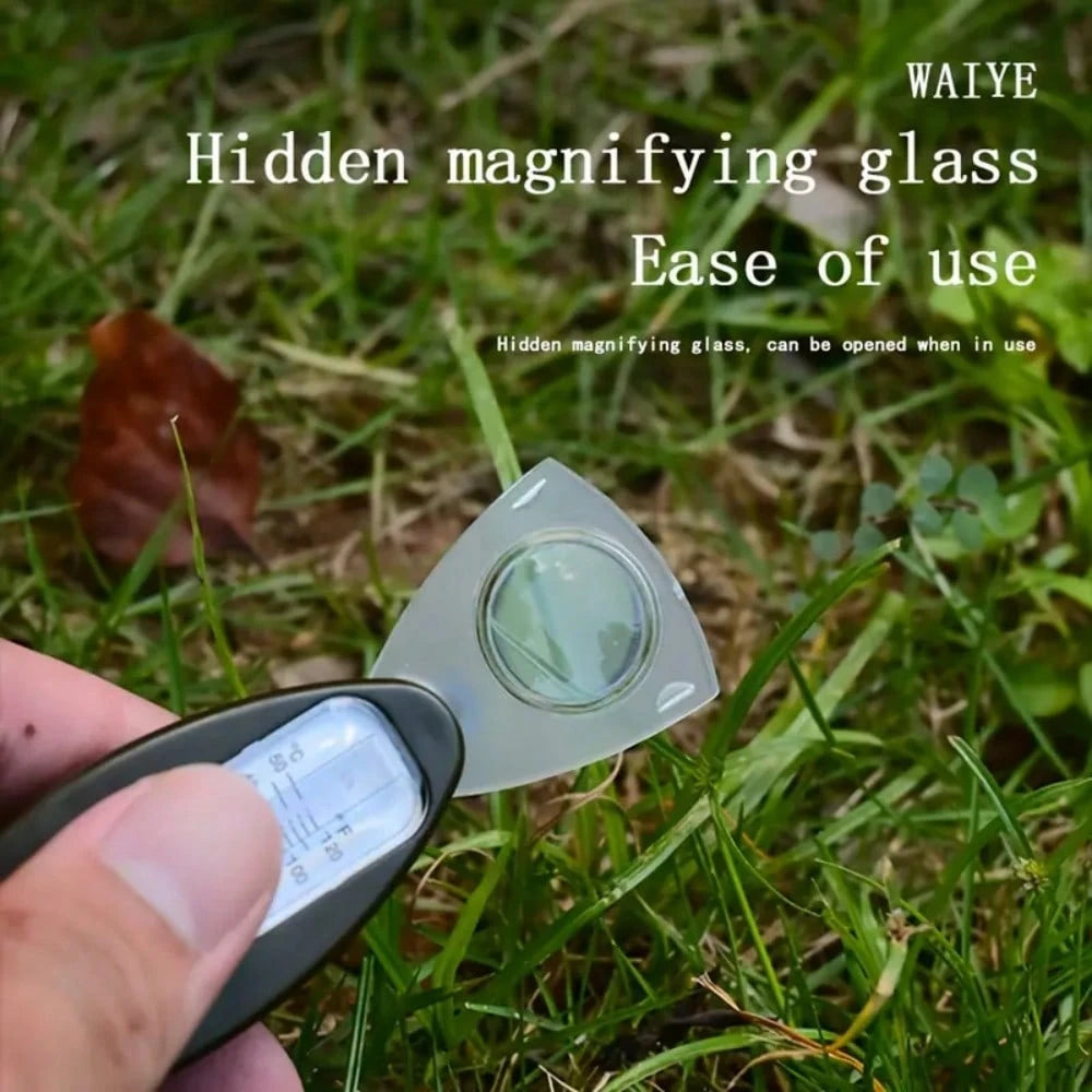 1/2/5pcs 4-In-1 Compass, Thermometer, Magnifier, Whistle, With Clear Temperature Dial, Built-In Magnifier And Loud Whistle, Compact Outdoor Tool, Suitable For Camping, Hiking, Outdoor Gear Keychain