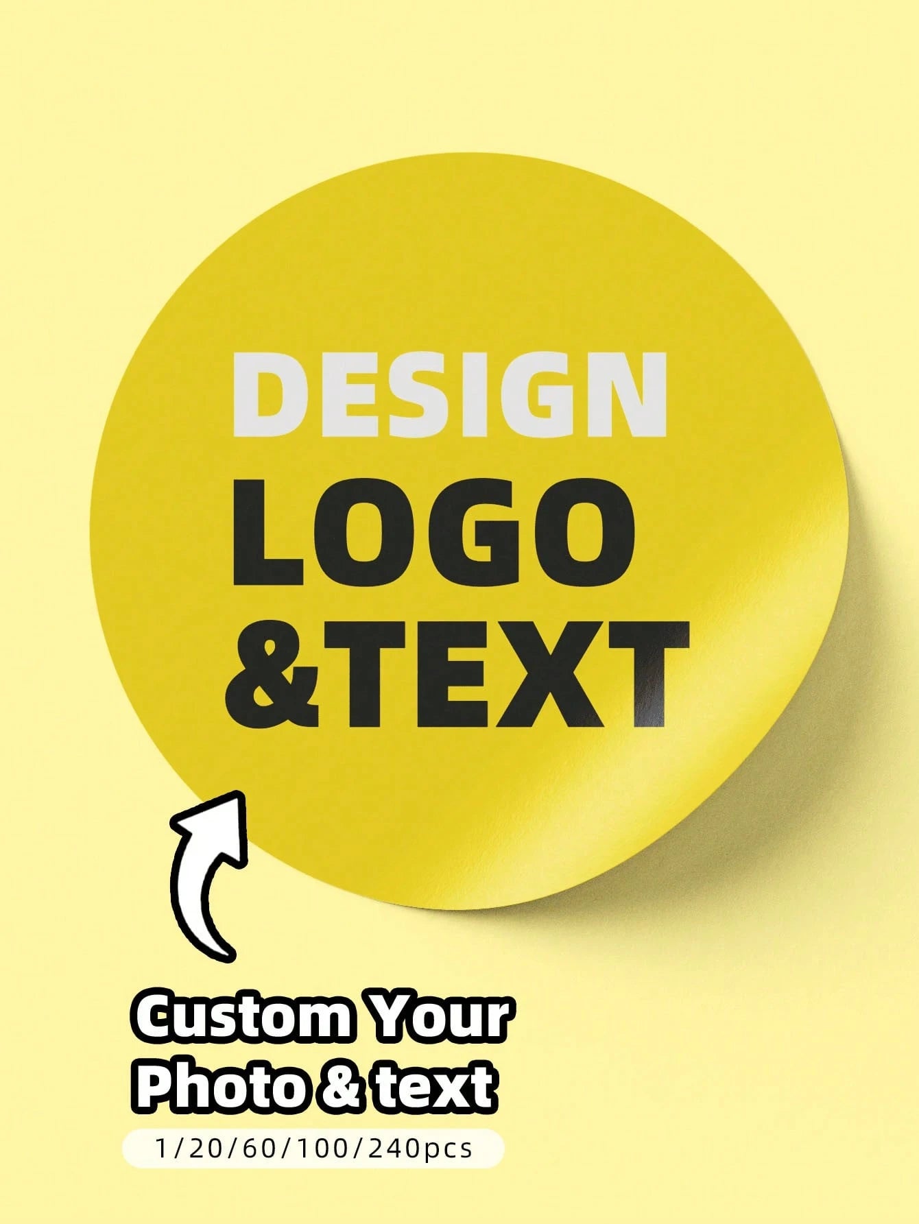 1/20/60/100/240pcs Personalized Labels, Customizable With Any Design, Image, Logo, Text Stickers, Waterproof PVC Material, Suitable For Graduation, Wedding, Birthday And Other Occasions, Can Design Yo