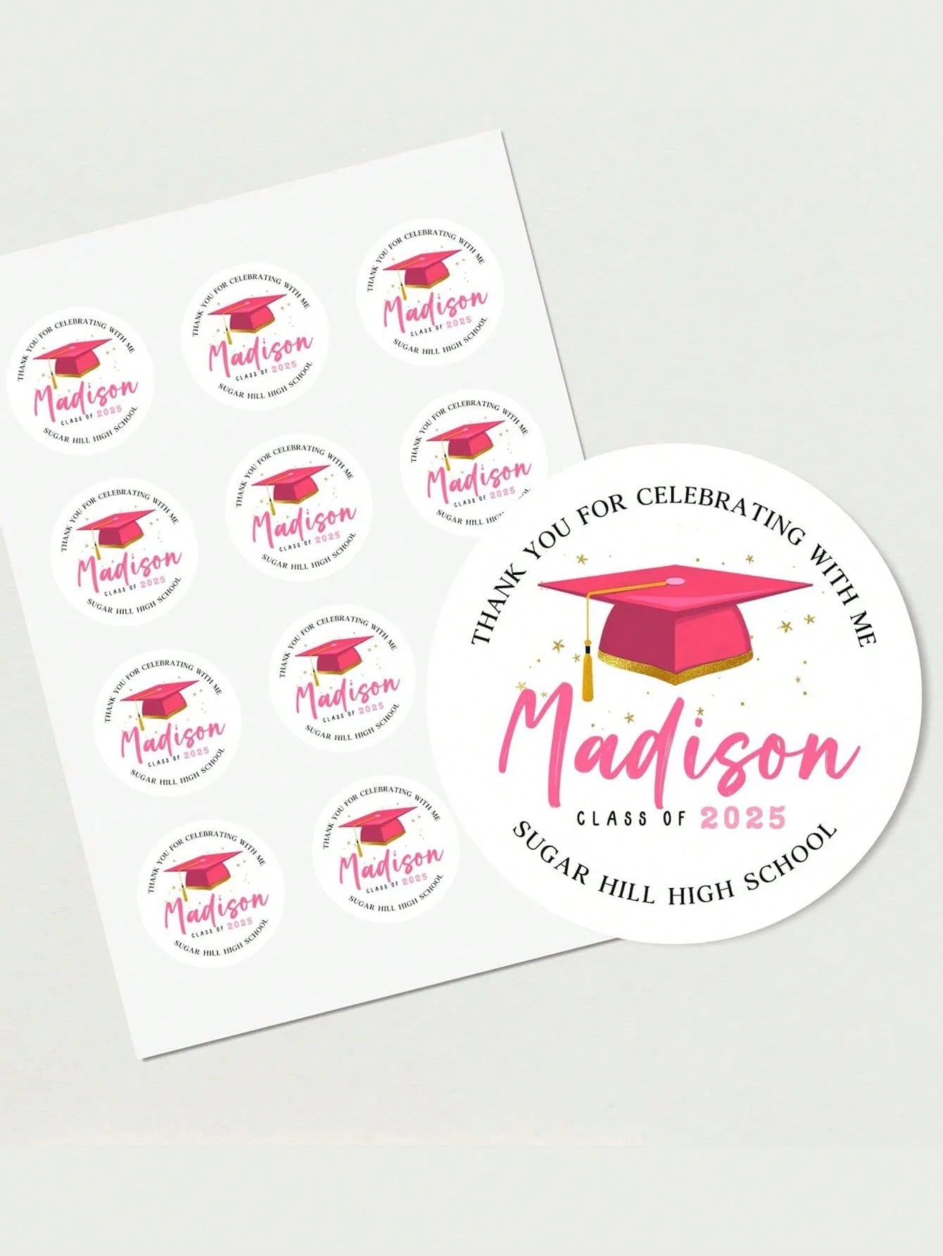 1/20/60/100/240pcs Personalized Labels, Customizable With Any Design, Image, Logo, Text Stickers, Waterproof PVC Material, Suitable For Graduation, Wedding, Birthday And Other Occasions, Can Design Yo