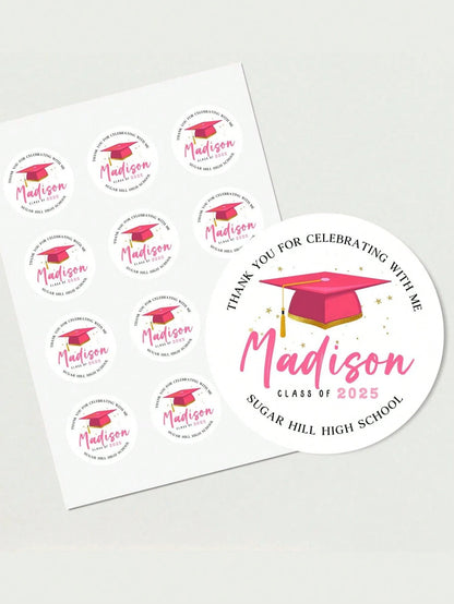 1/20/60/100/240pcs Personalized Labels, Customizable With Any Design, Image, Logo, Text Stickers, Waterproof PVC Material, Suitable For Graduation, Wedding, Birthday And Other Occasions, Can Design Yo