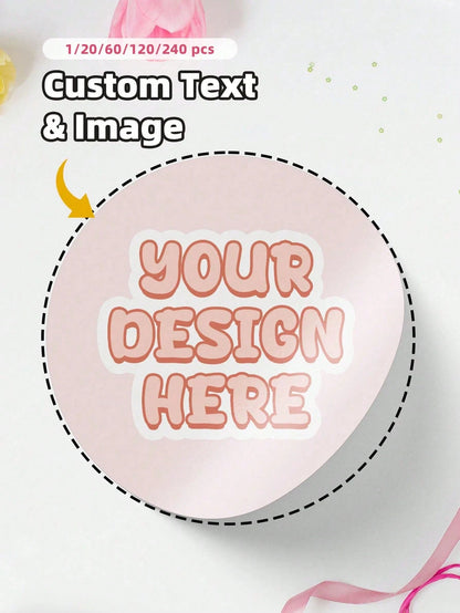 1/20/60/120/240pcs Personalized Labels- Customizable Text & Image Stickers, Custom Thank You Label Stickers, Decorative & Colorful, Ideal Gift For Men, Women, Family, Friends, Anniversary, Birthday