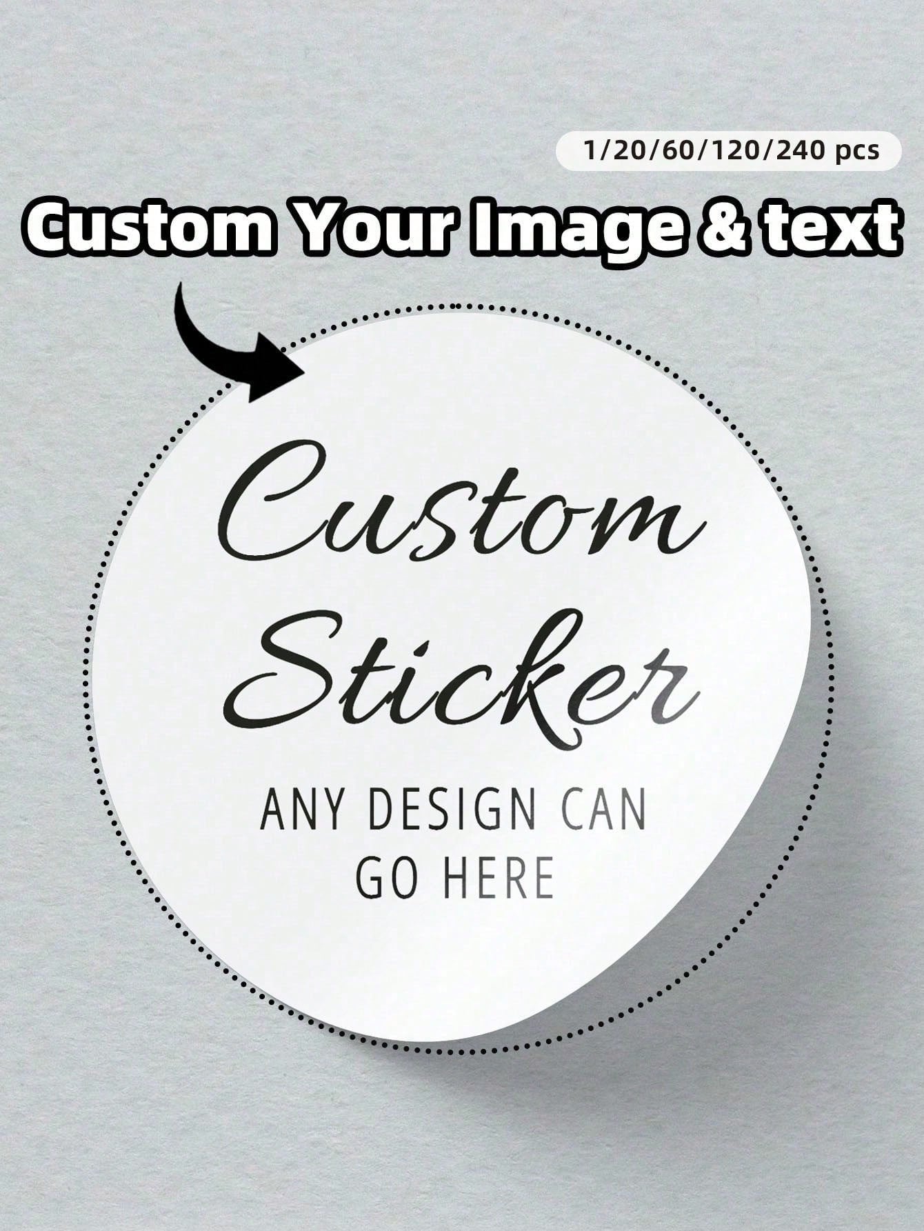 1/20/60/120/240pcs Personalized Labels- Customizable Text & Image Stickers, Custom Thank You Label Stickers, Decorative & Colorful, Ideal Gift For Men, Women, Family, Friends, Anniversary, Birthday
