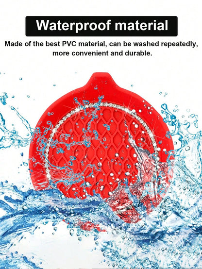 1/2pcs Car Cup Holder Coasters, Shiny Cup Holder Inlay Coasters, Universal Car Anti-Slip Cup Holder Decorative Silicone Cup Mats, Car Interior Pad, 8cm/3.1in Soft Crystal Rhinestone Rubber Coaster Set