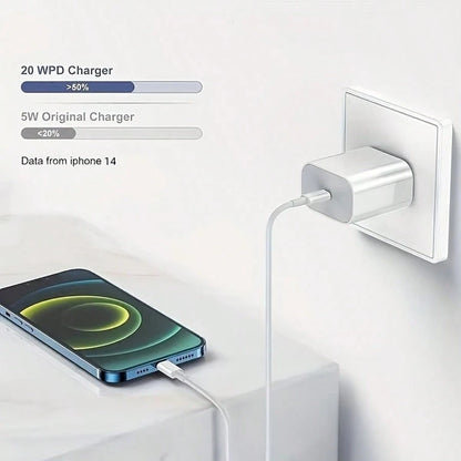 1-2pcs Fast Charging PD 20W Wall Adapter Compatible With IPhone 17 Pro Max/17 Pro/17 Air/17/16/15/14/13/12/11/XS/XR/8/7/6/ S25/S24/S23/S22/S21/S20 Series/ Series Wall Adapter