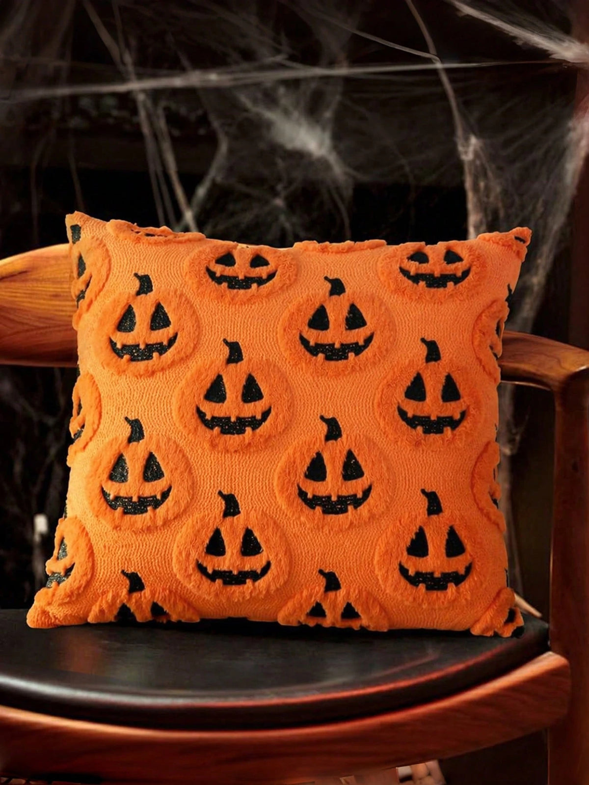 1/2pcs Halloween Pumpkin Pillow Case 18x18 Inch Linen Sofa Bed Cushion Decorative Cover