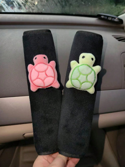 1/2pcs Turtle Car Seat Belt Shoulder Pads, Breathable Cute Turtle Shoulder Strap Protector, Car Seat Belt Shoulder Guard, Creative Little Turtle Car Seat Belt Premium Shoulder Pad Cover, Car Protector