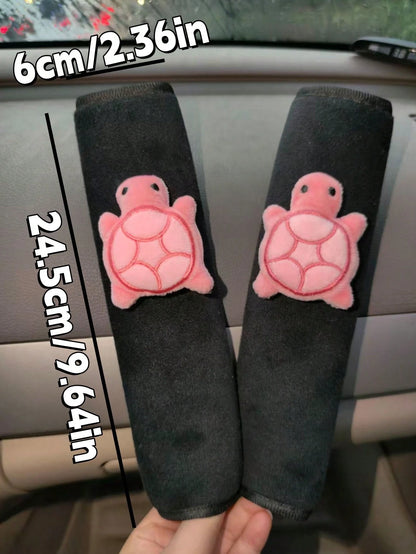 1/2pcs Turtle Car Seat Belt Shoulder Pads, Breathable Cute Turtle Shoulder Strap Protector, Car Seat Belt Shoulder Guard, Creative Little Turtle Car Seat Belt Premium Shoulder Pad Cover, Car Protector