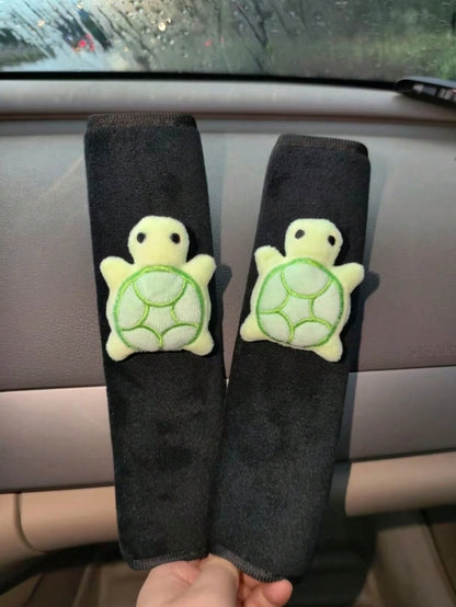1/2pcs Turtle Car Seat Belt Shoulder Pads, Breathable Cute Turtle Shoulder Strap Protector, Car Seat Belt Shoulder Guard, Creative Little Turtle Car Seat Belt Premium Shoulder Pad Cover, Car Protector