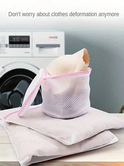 1/3/4pcs Zipper Mesh Laundry Bags, Honeycomb Laundry Washing Bag, Suitable For Clothing, Shirts, Bras, Socks, Pantyhose, Underwear, Travel Storage Bag,Spring,Minimalist,Summer Tops