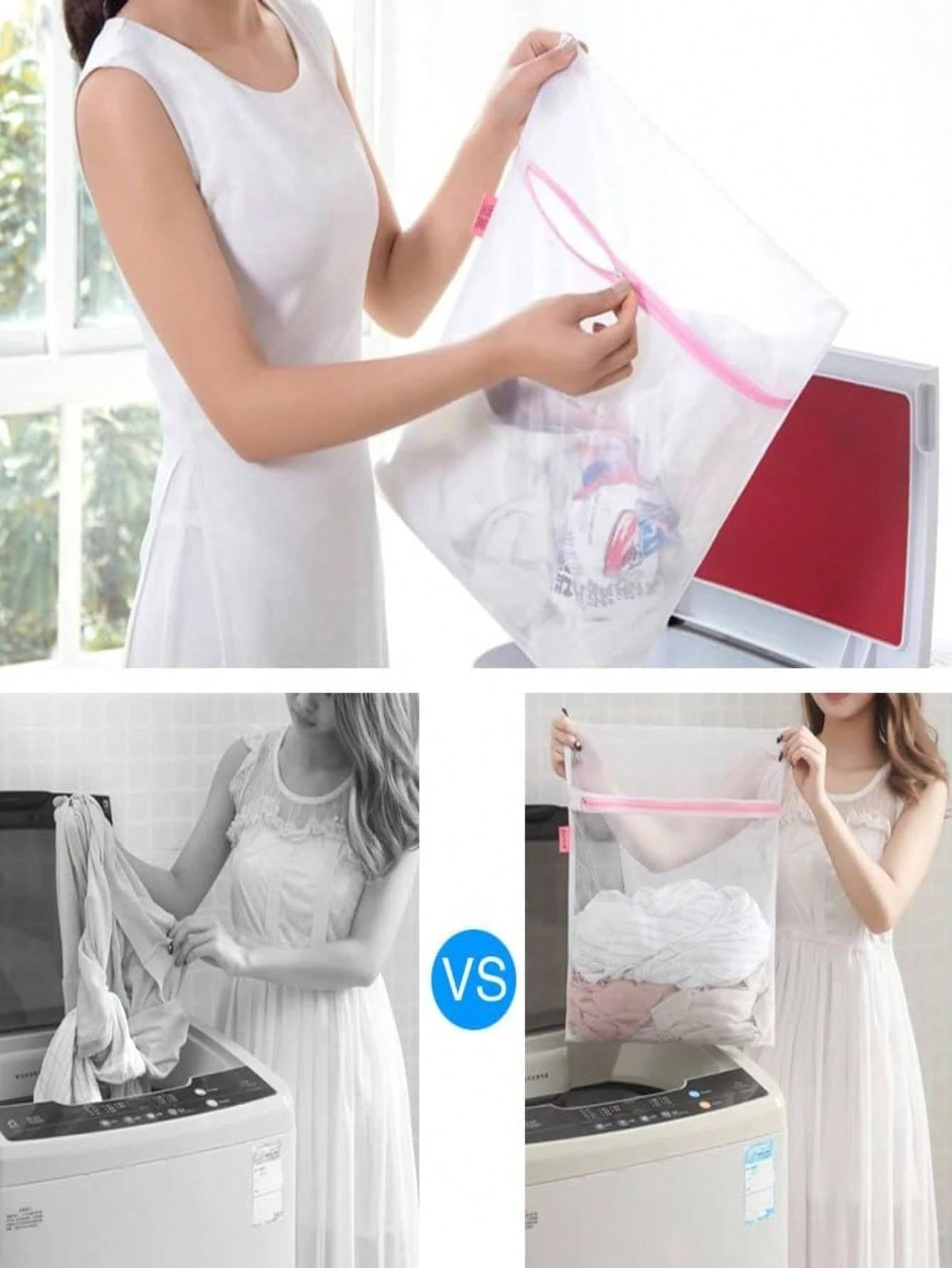 1/3/4pcs Zipper Mesh Laundry Bags, Honeycomb Laundry Washing Bag, Suitable For Clothing, Shirts, Bras, Socks, Pantyhose, Underwear, Travel Storage Bag,Spring,Minimalist,Summer Tops