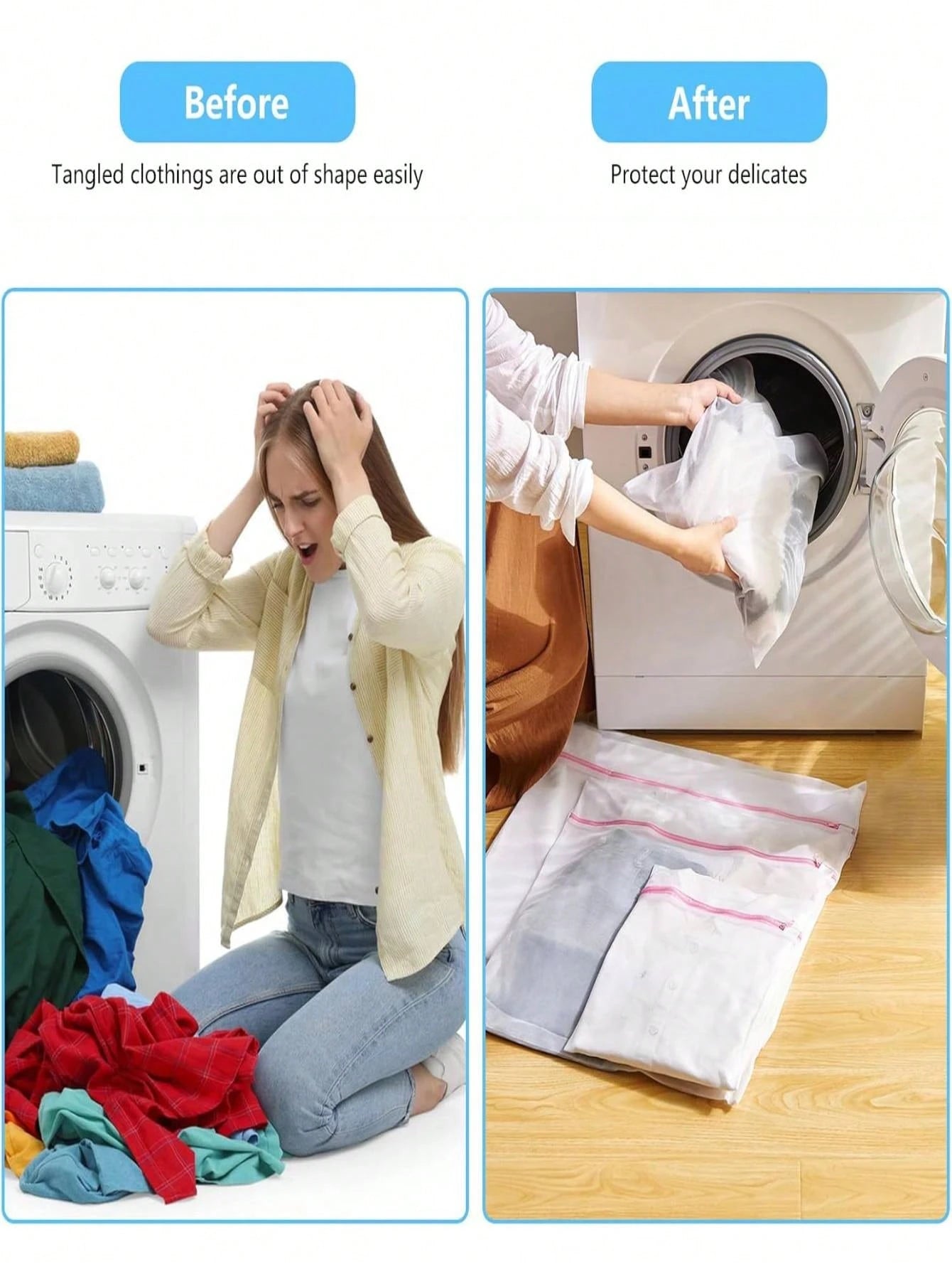 1/3/4pcs Zipper Mesh Laundry Bags, Honeycomb Laundry Washing Bag, Suitable For Clothing, Shirts, Bras, Socks, Pantyhose, Underwear, Travel Storage Bag,Spring,Minimalist,Summer Tops