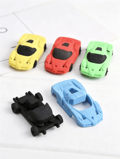 1/4/8pcs Mini Race Car Erasers- Bright Yellow, Red, Green, Blue- Synthetic Rubber Pencil Erasers, Suitable For Home, School, Classroom Rewards, Prizes, Gifts And Fun Stationery, Learning Supplies