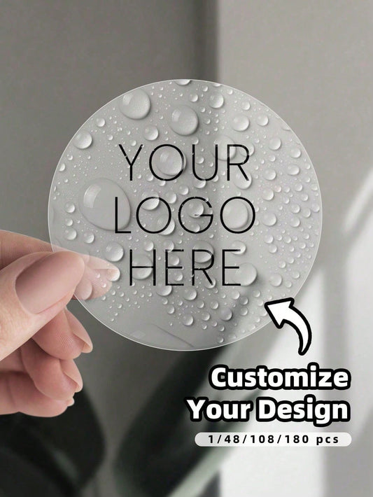 1/48/108/180pcs Personalized Labels- Customizable Stickers, You Can Add Any Text, Images, Custom Thank You Label Stickers, PVC Material, Waterproof, Colorful Customization, Unique Ideal Gift, Suitabl