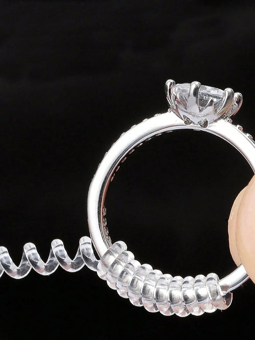 1/4pcs/Set Transparent Ring Adjuster- Adjustable Invisible Jewelry Sizer, Shrink Wrap Packaging, Anti-Slip Protection, Loose Ring Protector, Fits Almost Any Ring, Easy To Use, Durable