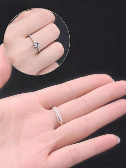 1/4pcs/Set Transparent Ring Adjuster- Adjustable Invisible Jewelry Sizer, Shrink Wrap Packaging, Anti-Slip Protection, Loose Ring Protector, Fits Almost Any Ring, Easy To Use, Durable