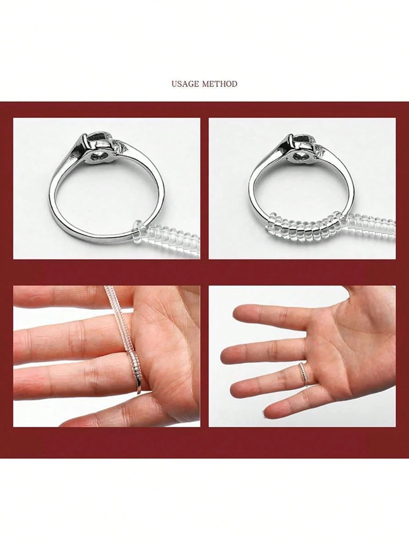 1/4pcs/Set Transparent Ring Adjuster- Adjustable Invisible Jewelry Sizer, Shrink Wrap Packaging, Anti-Slip Protection, Loose Ring Protector, Fits Almost Any Ring, Easy To Use, Durable