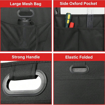 1 Car Trunk Storage Box, Vehicle Storage Container, 6-Pocket Organizer, Car Accessories, Automotive Storage, Luggage Compartment, Trunk