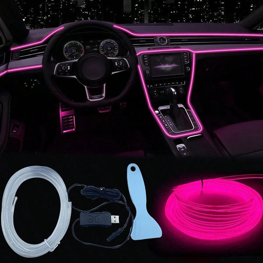 1 Dashboard Light With Music-Synchronized Color Change And Wireless APP Control, 3m/118 Inches, 8 Color-Changing Effects, Festive Atmosphere Effect/Holiday Gift Mood Light, Suitable For All Car Instal