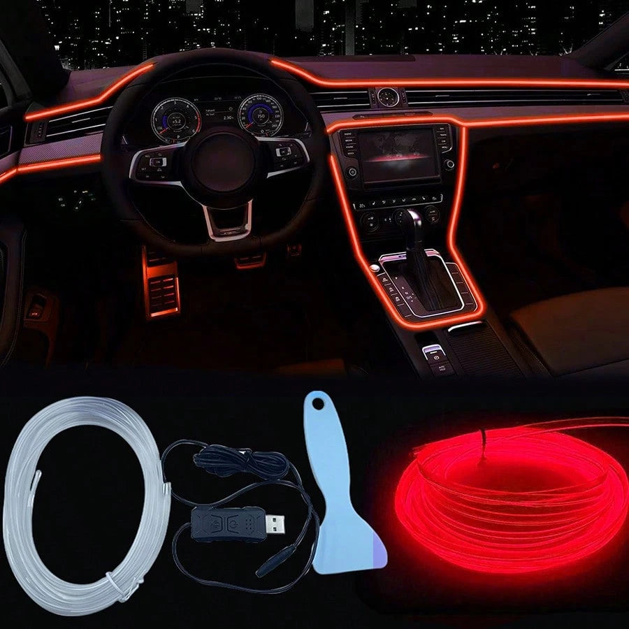 1 Dashboard Light With Music-Synchronized Color Change And Wireless APP Control, 3m/118 Inches, 8 Color-Changing Effects, Festive Atmosphere Effect/Holiday Gift Mood Light, Suitable For All Car Instal
