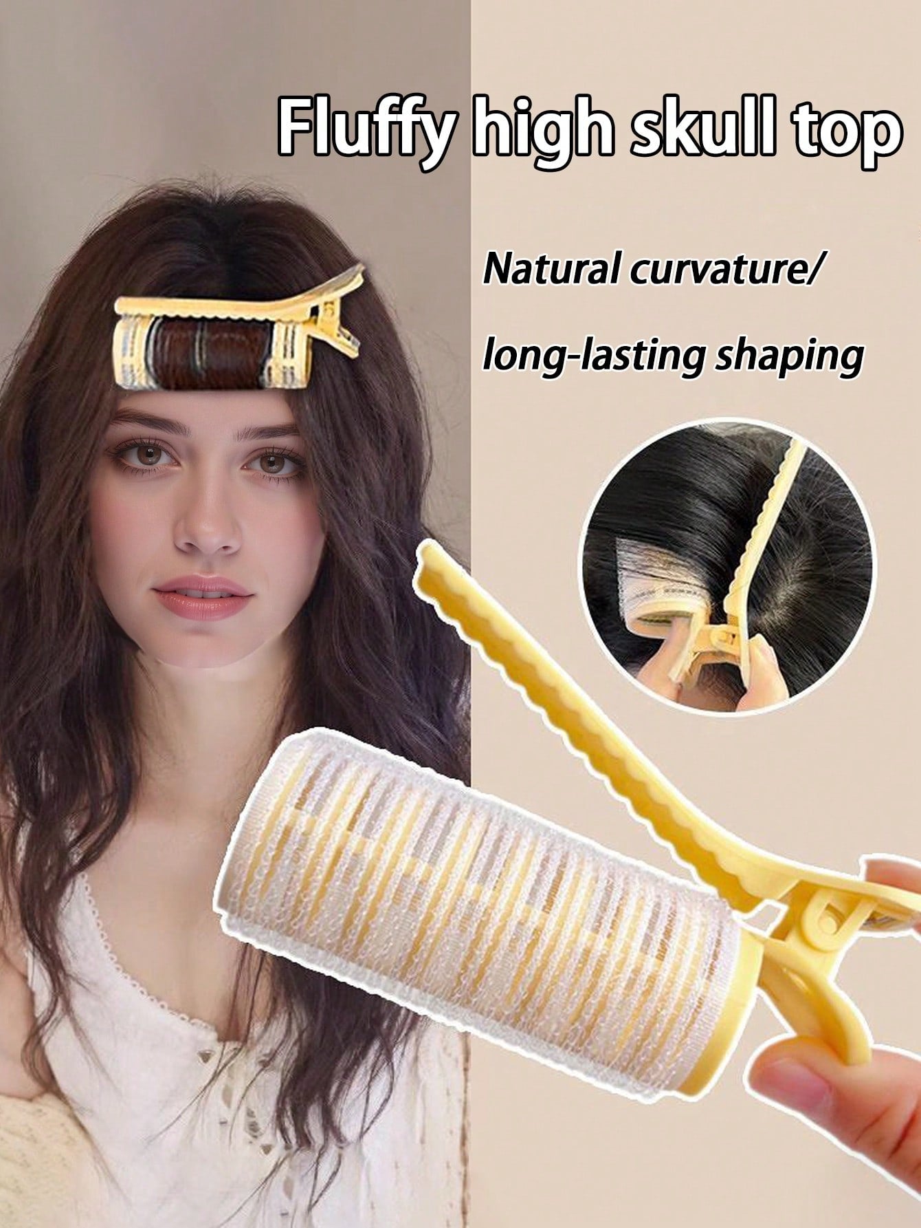 1 French-Style New Curling Iron, Student-Style Fluffy Curling Iron For Roots, Air Bangs Curling Roller