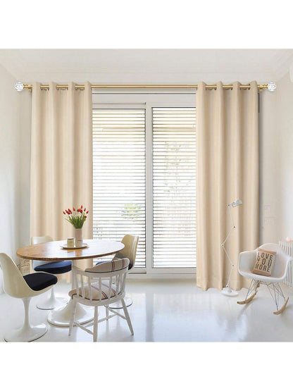 1 Inch Long Curtain Rods, Telescoping Curtain Rod For Windows, Decorative Drapery Rod With Crystal Netted Texture Ends, Black/Gold/Sliver
