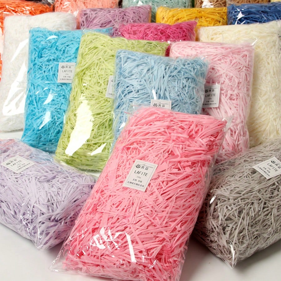 1 Pack 20g Raffia Paper Pulp Shreds Multi-Color Gift Box Filler