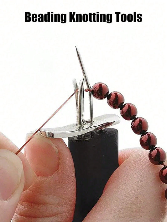 1-Pack DIY Jewelry Making Tool- Bead Knotter, For Bracelets And Silk Thread Crafts, Plastic Material