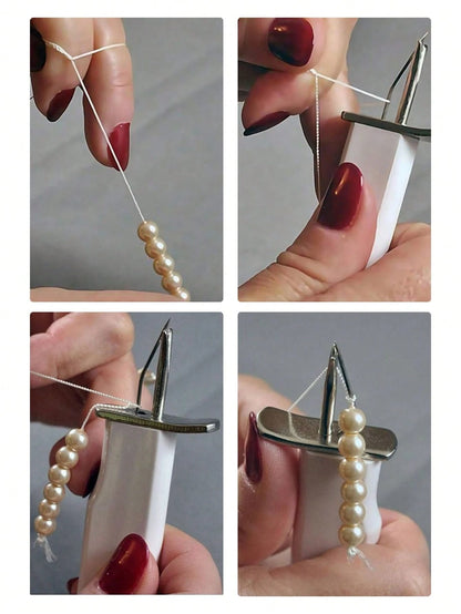 1-Pack DIY Jewelry Making Tool- Bead Knotter, For Bracelets And Silk Thread Crafts, Plastic Material
