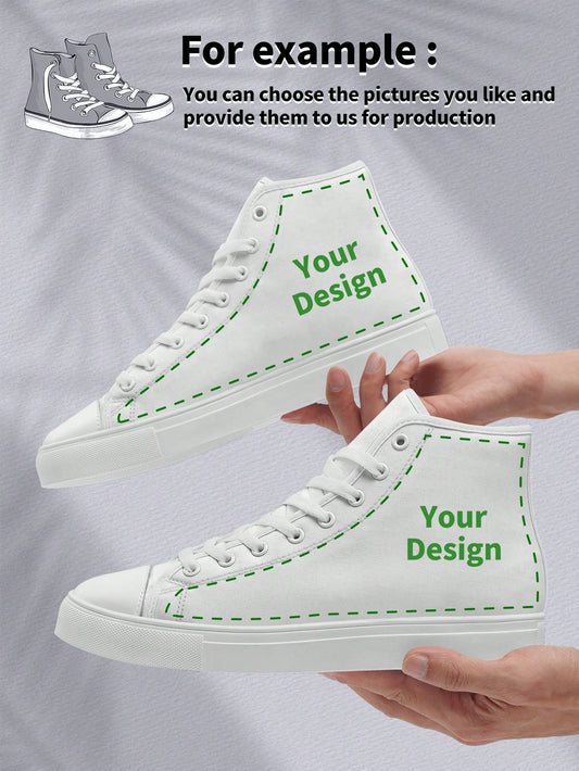 1 Pair Custom High Top Canvas Shoes, Personalized Photo Sneakers, Custom Sneakers, Personalized Sports And Casual Shoes, Groomsman Gift, Anniversary Gift, Valentine Gift, Birthday Gift, Wedding Gift