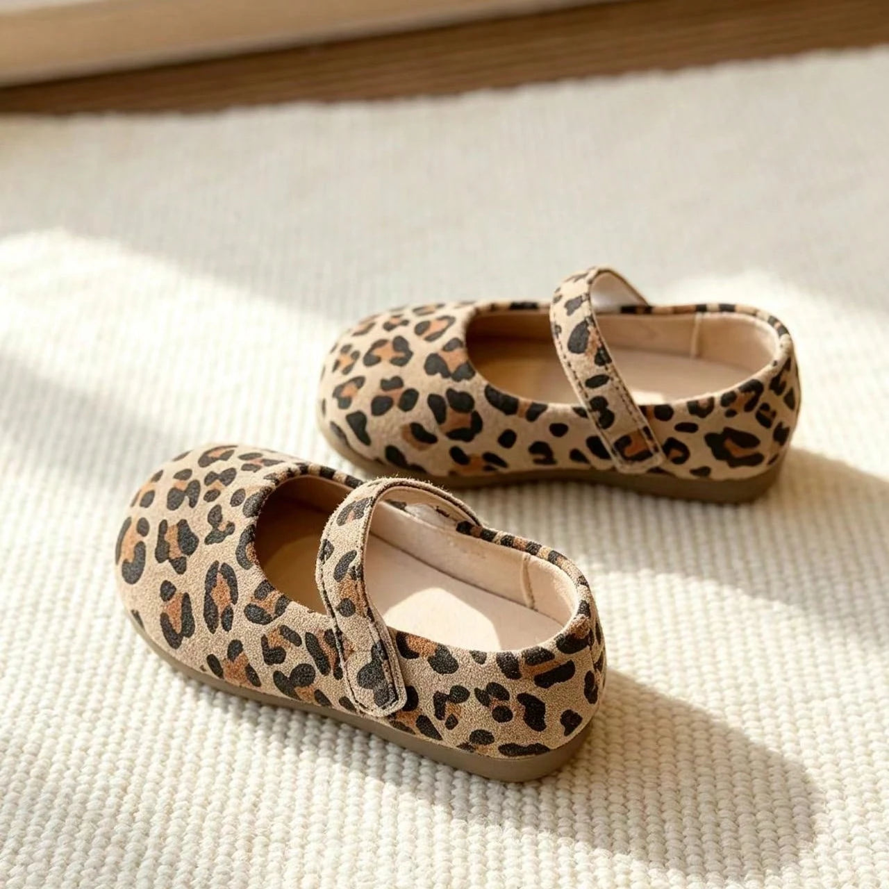 1 Pair Girls' Vintage Leopard Print Mary Jane Shoes, Soft Sole, Lightweight, Comfortable, Breathable, Versatile For Daily Wear, Commuting And Kindergarten