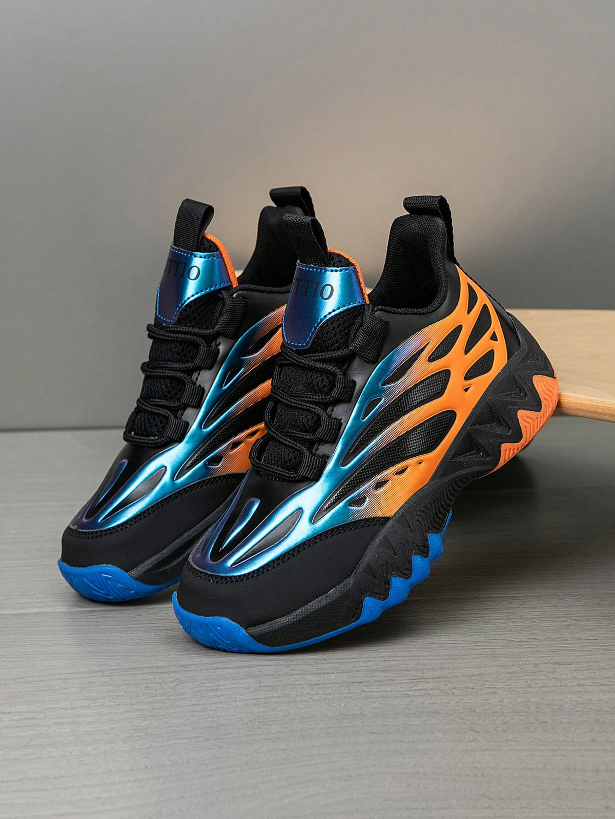 1 Pair Kids' Basketball Shoes, Outdoor Sports Shoes, New Fashion Color Block Breathable Casual Shoes For Boys, All Season