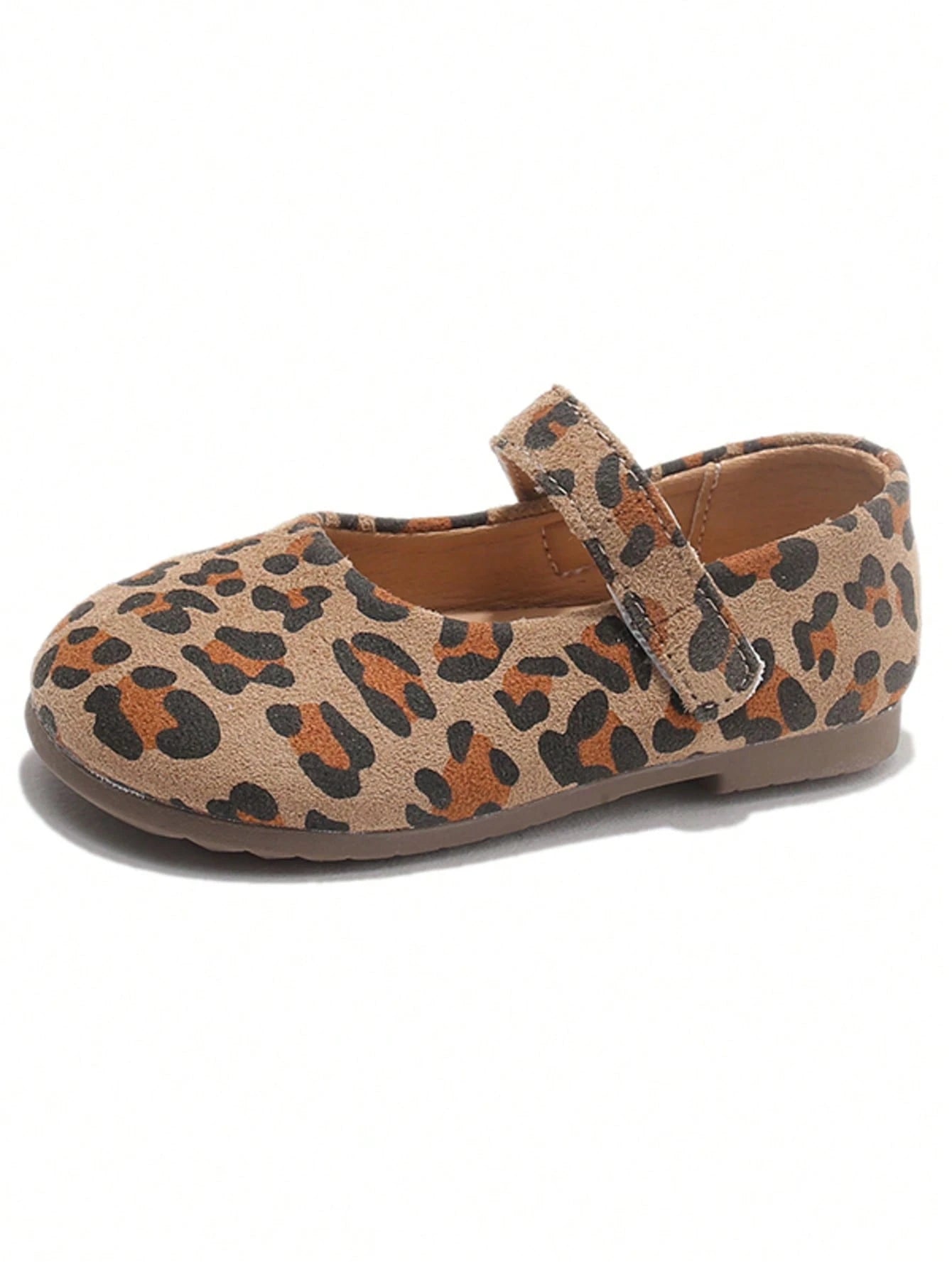 1 Pair Spring/Autumn Vintage Leopard Print Girls' Mary Jane Shoes, Hook And Loop, Soft Sole, Non-Slip, Casual Princess Shoes For Toddlers And Young Children
