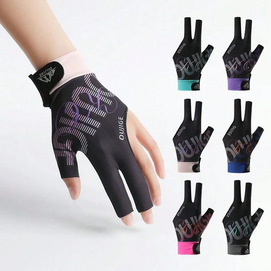 1 Pc Billiards Glove Left Hand Three Finger Snooker Billiard Glove Non Slip Stickers Elastic Billiard Training Gloves Accessories