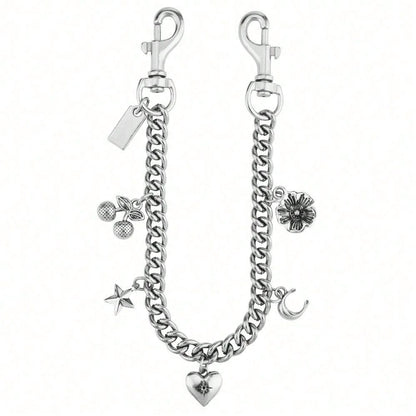 1 PC Cherry Blossom Flower & Heart Bag Chain, Niche Design Bag Charm Accessory