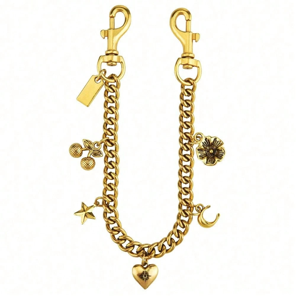 1 PC Cherry Blossom Flower & Heart Bag Chain, Niche Design Bag Charm Accessory