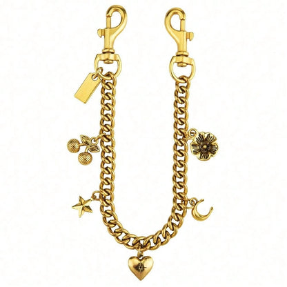 1 PC Cherry Blossom Flower & Heart Bag Chain, Niche Design Bag Charm Accessory