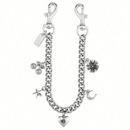 1 PC Cherry Blossom Flower & Heart Bag Chain, Niche Design Bag Charm Accessory