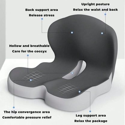 1 Pc Comfortable Back Support Seat Cushion- Soft, Supportive Pad For Office Chairs, Gaming Chairs, And Long Sitting Sessions- Ideal For Driving, Desk Work, And A Perfect Back-To-School Gift Chair Cush