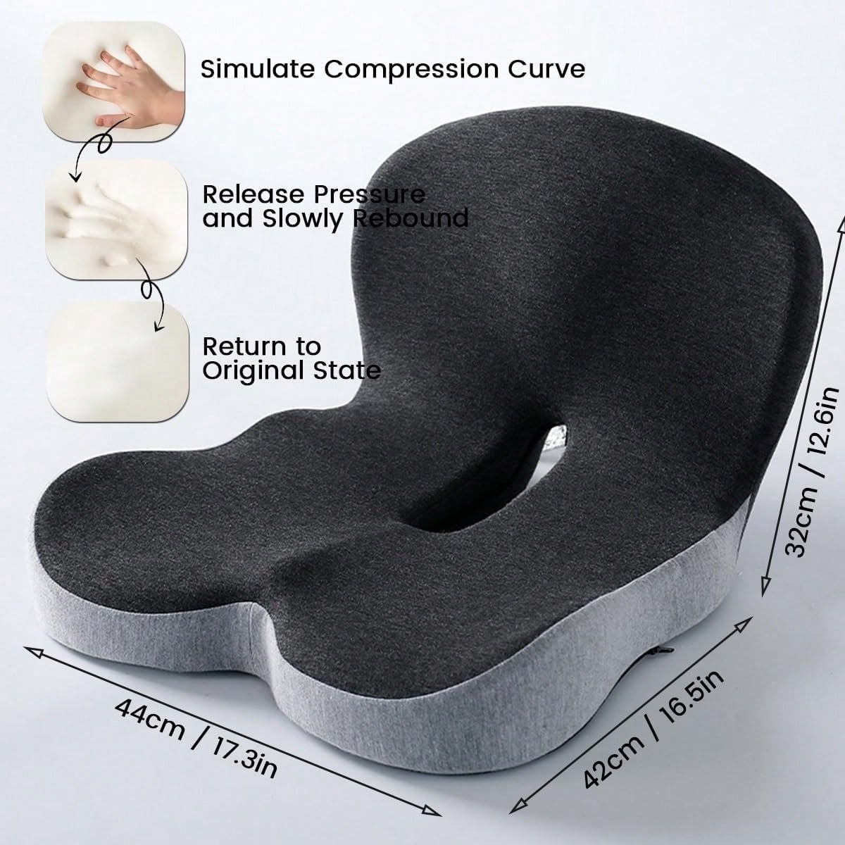 1 Pc Comfortable Back Support Seat Cushion- Soft, Supportive Pad For Office Chairs, Gaming Chairs, And Long Sitting Sessions- Ideal For Driving, Desk Work, And A Perfect Back-To-School Gift Chair Cush