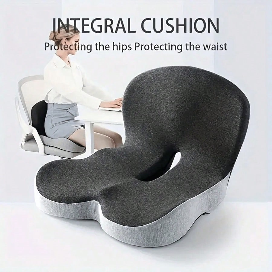 1 Pc Comfortable Back Support Seat Cushion- Soft, Supportive Pad For Office Chairs, Gaming Chairs, And Long Sitting Sessions- Ideal For Driving, Desk Work, And A Perfect Back-To-School Gift Chair Cush