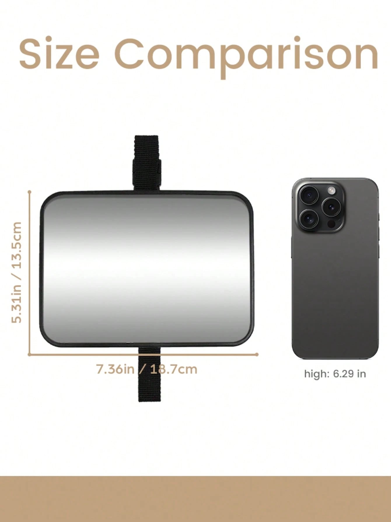 1 Pc Crash Tested And Certified Shatterproof Baby Car Mirror For Rear Facing Infant With Wide Larger Crystal Clear View